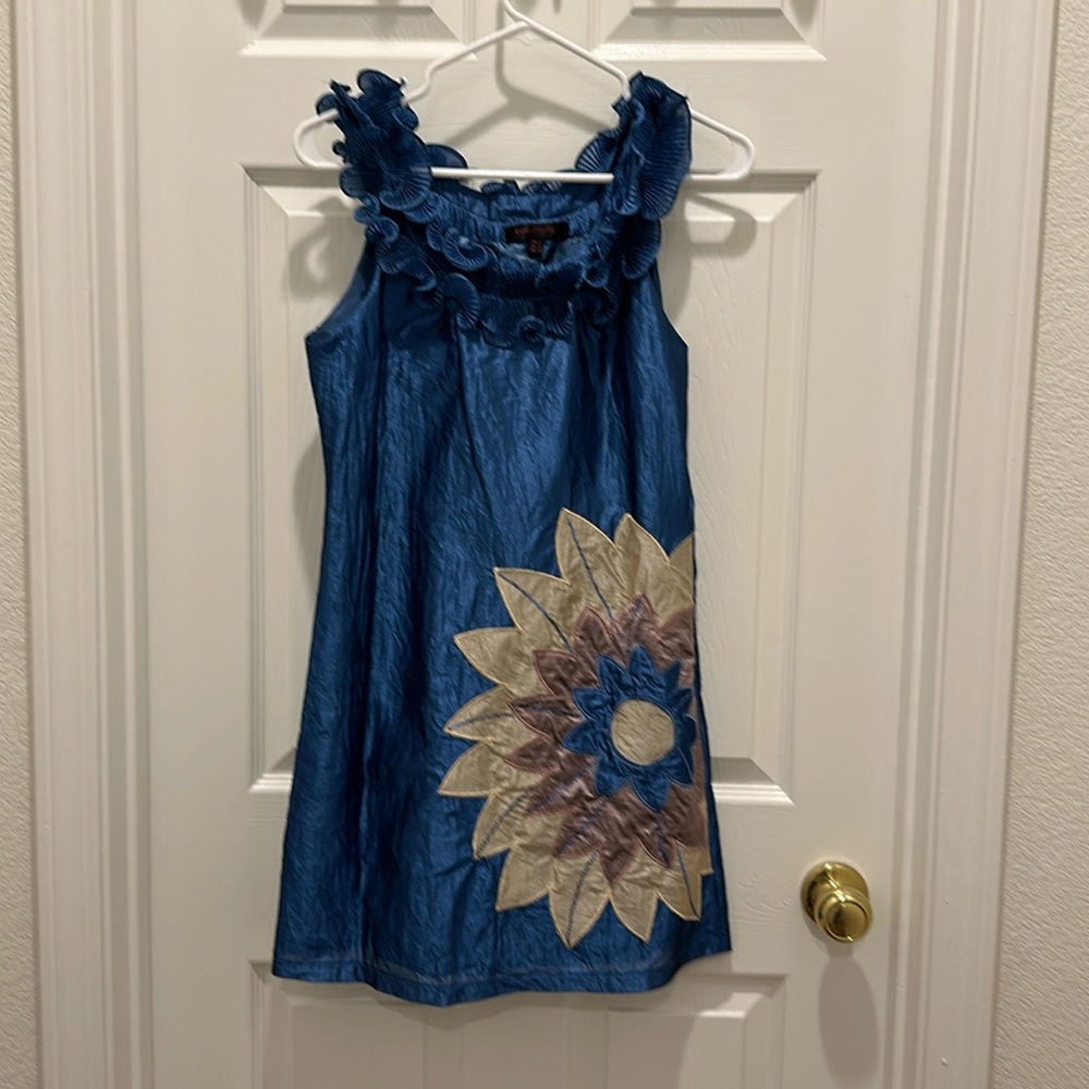 Blue sleeveless mini dress
